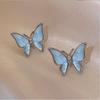 Exquisite Blue Butterfly S925 Silver Stud Earrings for Women - 2024 New Arrival, Versatile, Niche Ear Jewelry