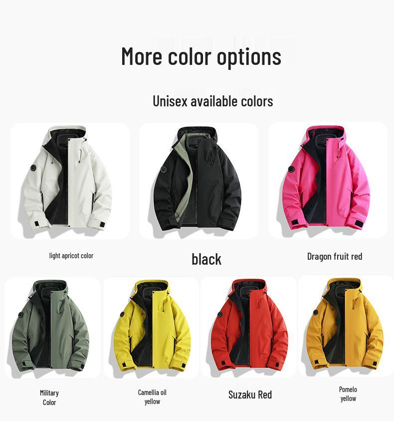 Unisex Winter 3-in-1 Ski Jacket Set: Mountain Style Hooded Workwear
