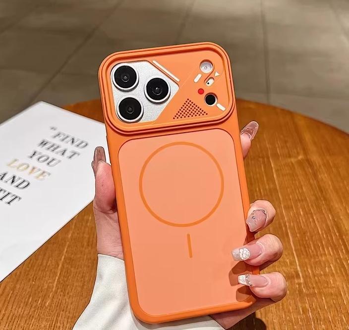 Suitable for Iphone17promax Skin Frosted Magnetic Suction Phone Case 16 Mech Style Lens All-Inclusive Sheath For iPhone17