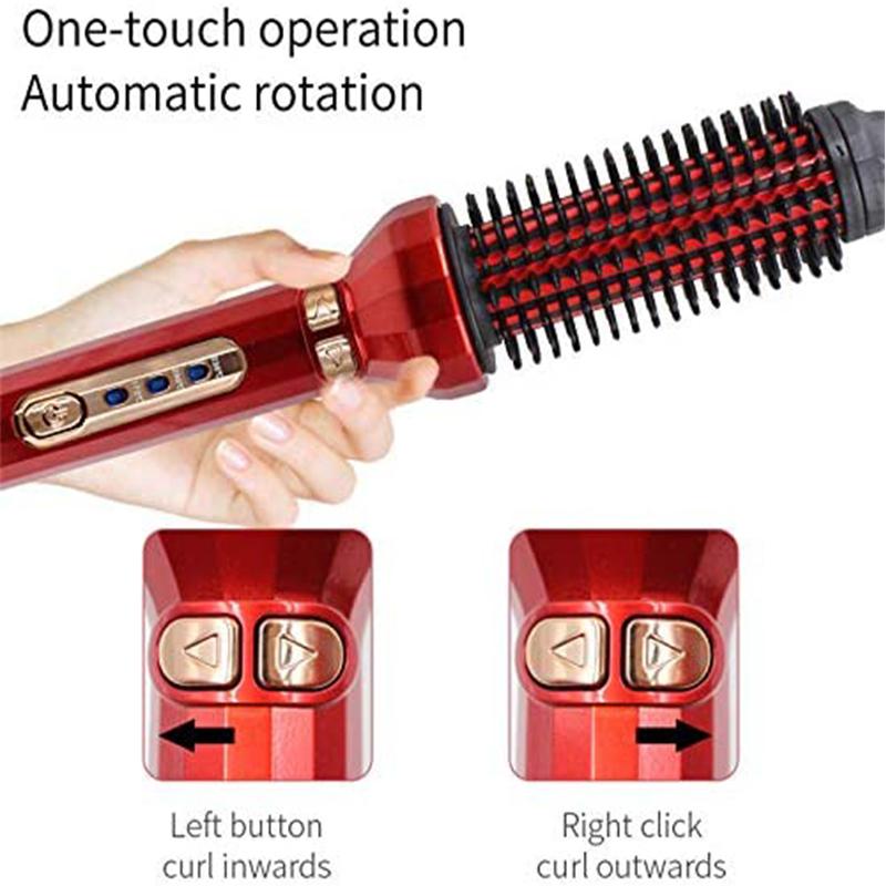 

Hair Salon Professional electric rotation automatic hair curler wave Heated 2 in 1 hair straightener and curler EU червоний