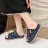 Fashion New Women's Comfortable Sandals Women Slip on Wedge Sandals Sports Beach Walking Shoes Summer Fashion Denim Casual Sandals