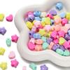 30pcs Acrylic Mixed Color Large Hole Beads Heart Star Shaped Spacer Beads for DIY Necklace Bracelet Jewelry Making Finding