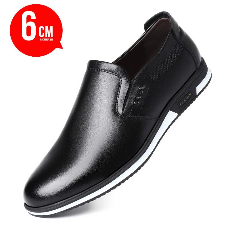 New Men's Dress Shoes Sneakers Heightening Shoes 6CM Height Increase Shoes Leather Shoes Man Daily Life Height Increasing Shoes