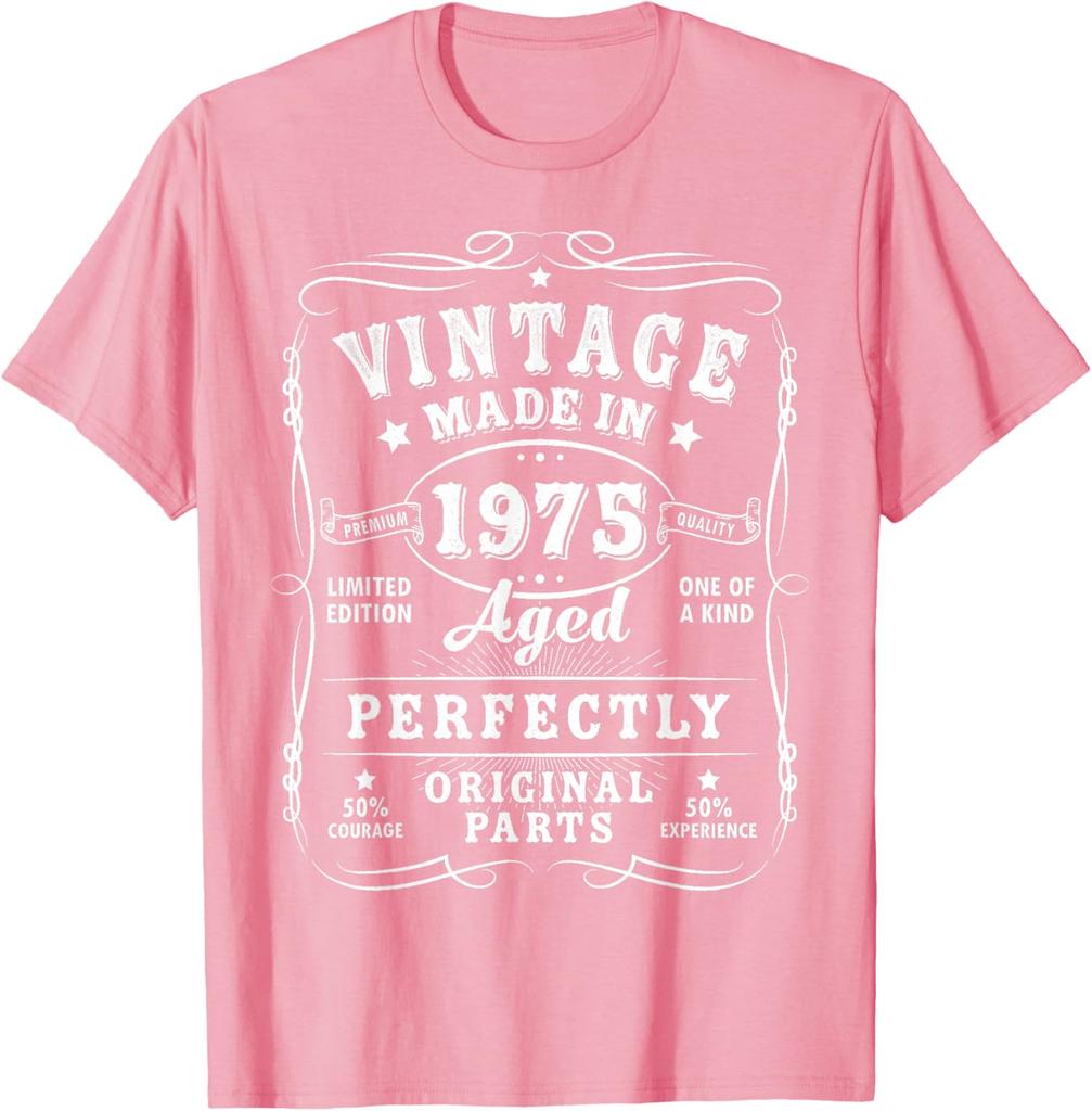 Vintage 50 Birthday Decorations Unisex 50 Year 1975 50th Birthday T-Shirt