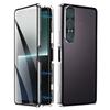 For Sony Xperia 1 VII Case Clear Tempered Glass+Metal+PC Back Magnetic Adsorption Phone Cover