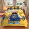 3pcs Bedding Set Golden State Warriors Includes 1 Comforter + 2 Pillowcases, Without Pillow Inserts, Soft Comfortable, Lightweight Breathabl
