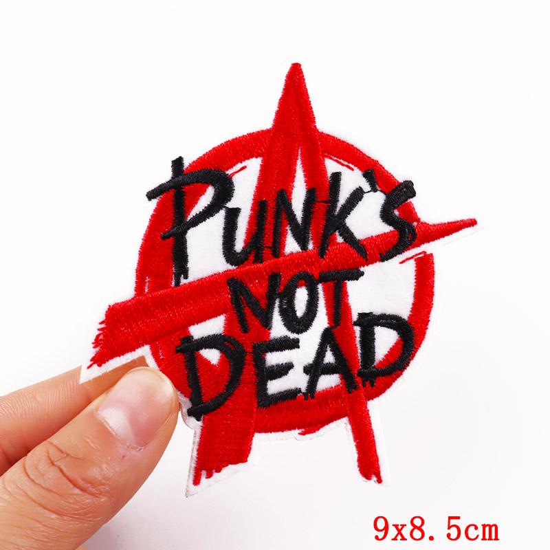 Punk-Aufnäher Stay Weird Bestickte Aufnäher Für Kleidung DIY Horror Skelett Aufbügel-Aufnäher Für Kleidung Jacken Aufkleber zum Aufnähen