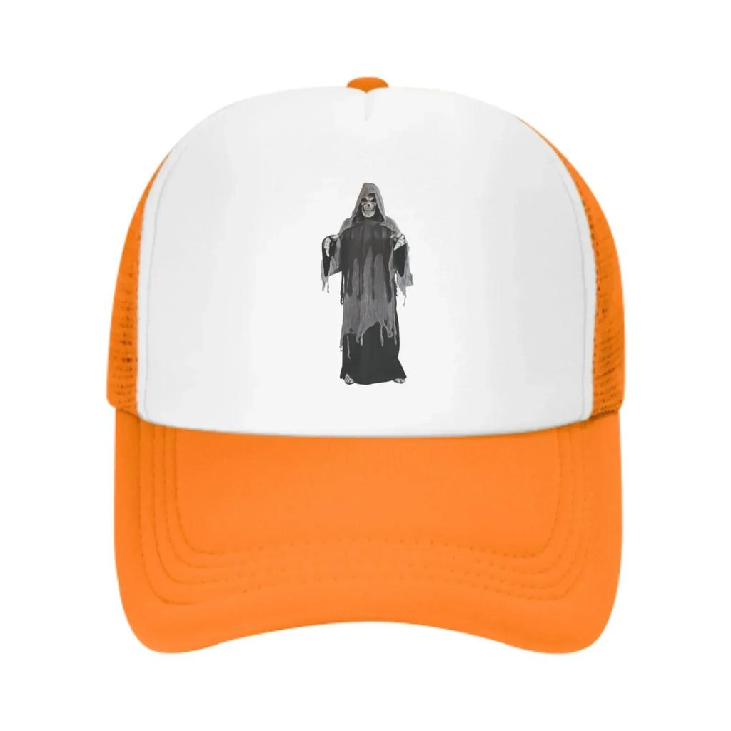 Halloween Skull Mesh Trucker Hats for Men Women Adjustable Casual Fashion Baseball Caps for Outdoor Activities