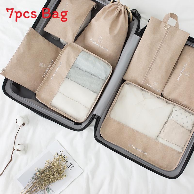 Travel Organizer Set With Waterproof Polyester Fabric For Packing And Storage In Suitcases