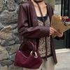 Women's bag leather premium feel matte suede handbag commuter shoulder messenger bag niche design sense 2024 new