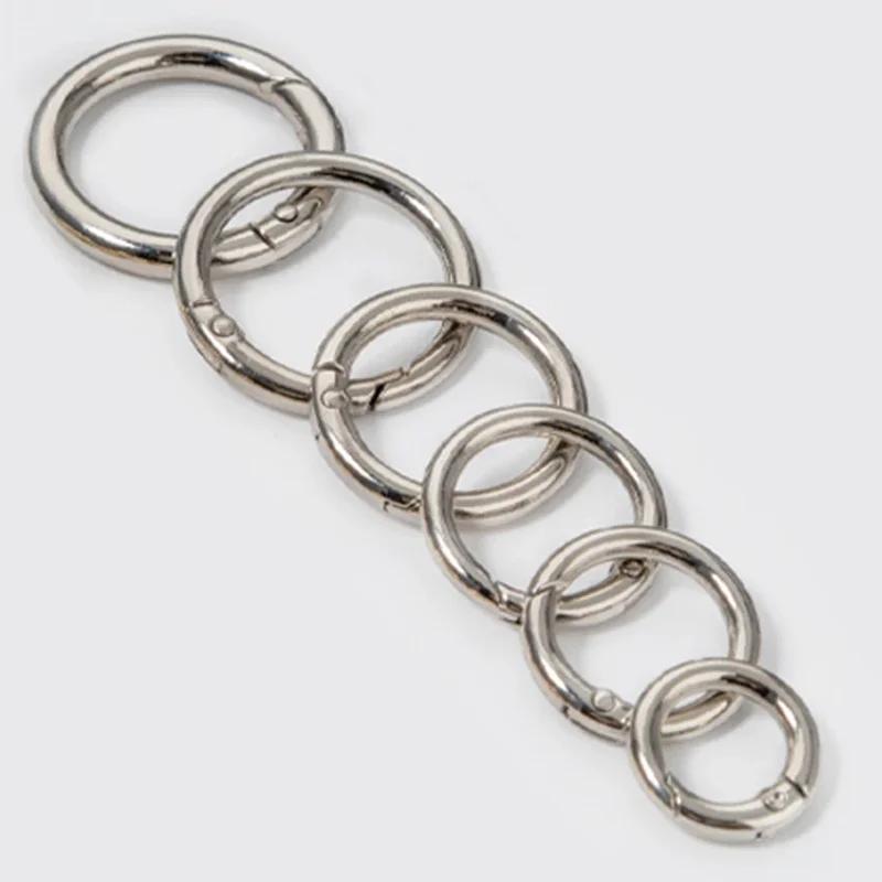 20Pcs Metal Purse Buckles 20/25/26/33mm Spring O Ring Round Carabiner Snap Hook Spring Keyring Clasp DIY Jewelry Bag Accessories