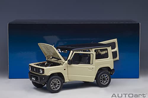 AUTOart 1/18 Scale Suzuki Jimny (JB64) Ivory Metallic with Black Roof, Finished Model, 78500