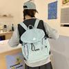 Schoolbag Large Capacity Lightweight Backpack Women's Lightweight Drawstring School Bag Student Commuter Solid Color Tide Leisure Mountaineering