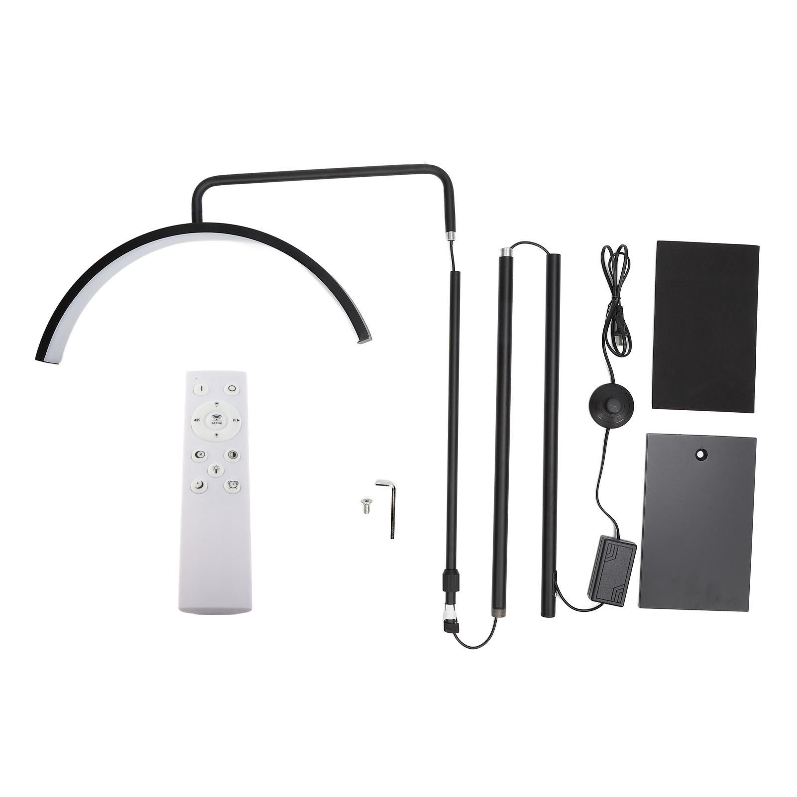 

Напольный светильник Half Moon 20 дюймов, черный, 3300K‑6500K, светодиодный светильник Half Moon для татуажа бровей, вилка UK 110‑240 В EU Plug