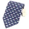 Used Unused Item  HERMES 5241 SA 100% Silk Dolphin All-over Pattern Wide Tie Marine Made In France Men's Business Recommended 