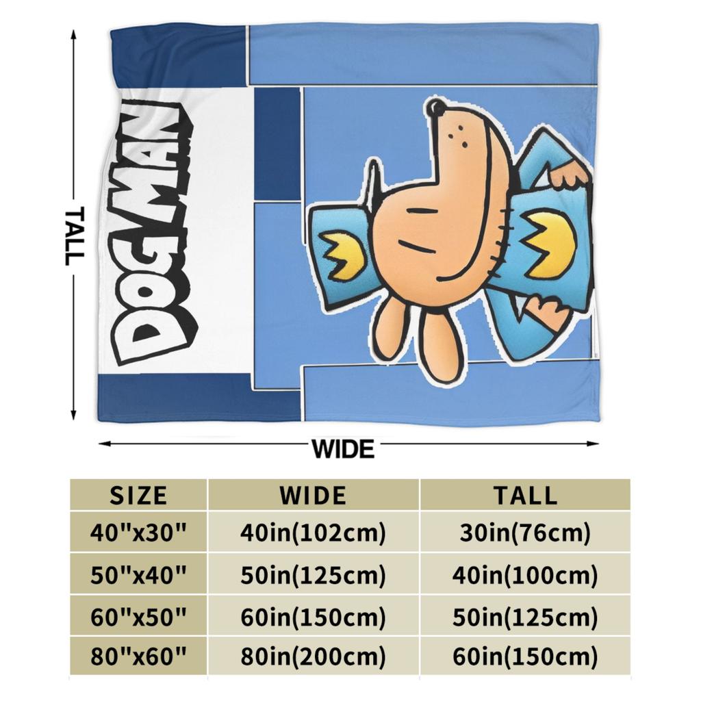 Dog Man Anime Blanket Multiple Sizes Warm Cozy Fluffy  Throw Blankets for Couch Sofa and Bed