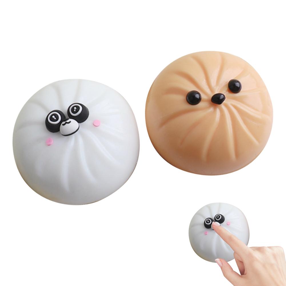 Speelgoed Schattig Knijp Dumpling Speelgoed Gestoomd Broodje Squishy Fidget Stressverlichting Sensorische Bal Simulatie Voedsel voor Volwassenen Kinderen Cadeau donkergrijze kleur