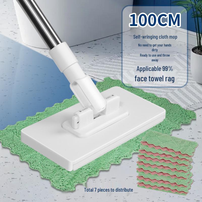 Freihändige Mini-Wischmopp mit automatischer Tuchklemmung - Ideal für die Reinigung von Badezimmer- und Gesichtstüchern