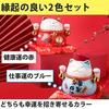 Felimoa Lucky Cat Coin Bank Feng Shui Interior Decoration Money Luck Enhancement Cushion Included 2 Color Set (Red Blue)