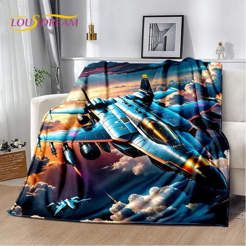 29 Style Space Spitfire Aircraft  Air Force Jet Fighter Cartoon Blanket,Soft Throw Blanket for Home Bedroom Bed Sofa Cover Child