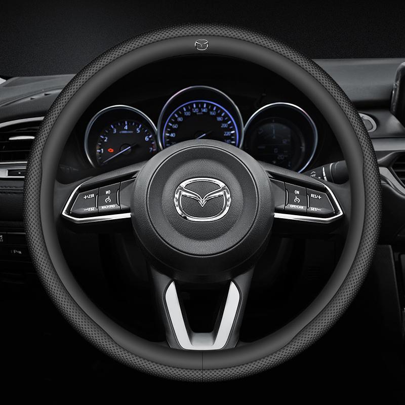2025 Hot Carbon fiber Leathe Car Steering Wheel Cover For Mazda 3 5 6 SKYACTIV Axela Atenza CX30 CX5 CX8 CX9 MX5 RX8 RX7 BT50 Ac