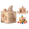 1 Set Wooden Shape Sorting Box Preschool Learning Fine Motor Skills Geometry Block Matching Game Toddler Boys Girls Educational Shape Sorter Toy