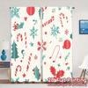2pcs,Curtains Christmas Bell Snowflake Holly Tree (2) Chic Pattern Curtains Prints Light Filtering Curtains Home Decor Use for
