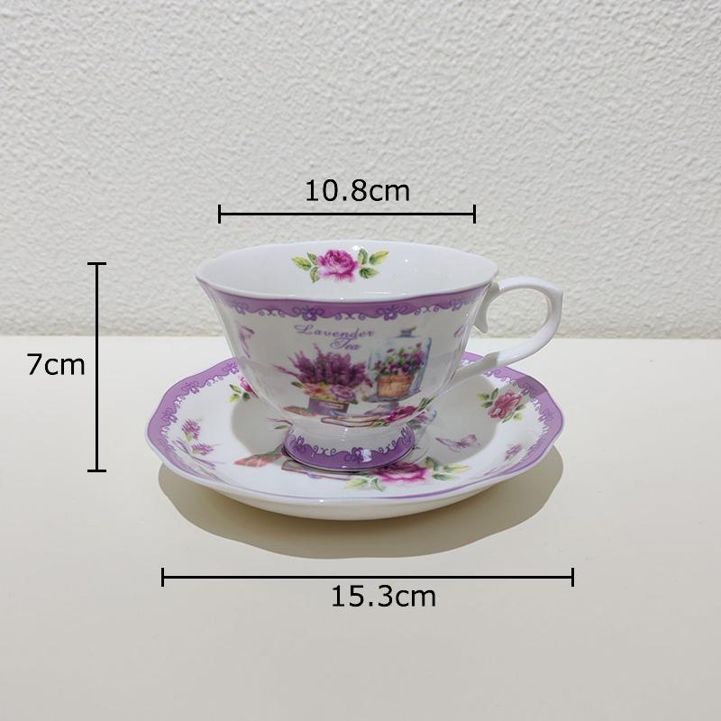 Floral Pattern Ceramic Cup&saucer Dining Table Gold-plated Coffee Mug Milk Tea Cup Afternoon Tea Teacup Fruit Juice Container