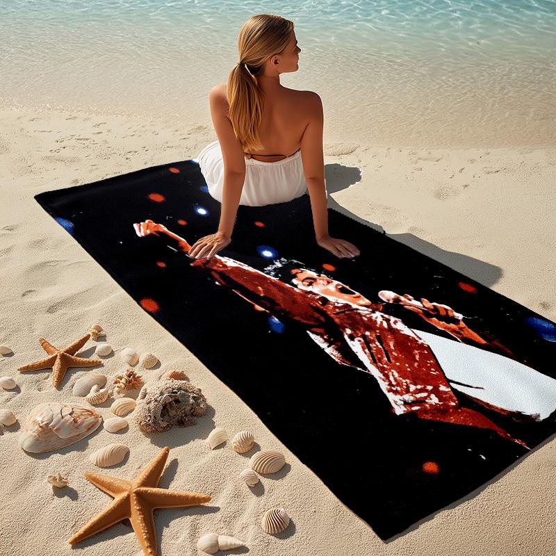 Michael Jackson Stijlvolle Digitale Print Strandlaken Sneldrogende Absorberende Deken Voor Strand Zwembad Sportschool Reizen