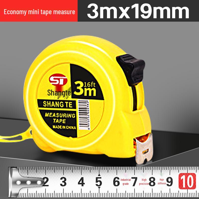 Резиновая 5-метровая флуоресцентная стальная рулетка - Высокоточная лазерная гравировка, Черно-золотая линейка, Износостойкий бытовой инструмент