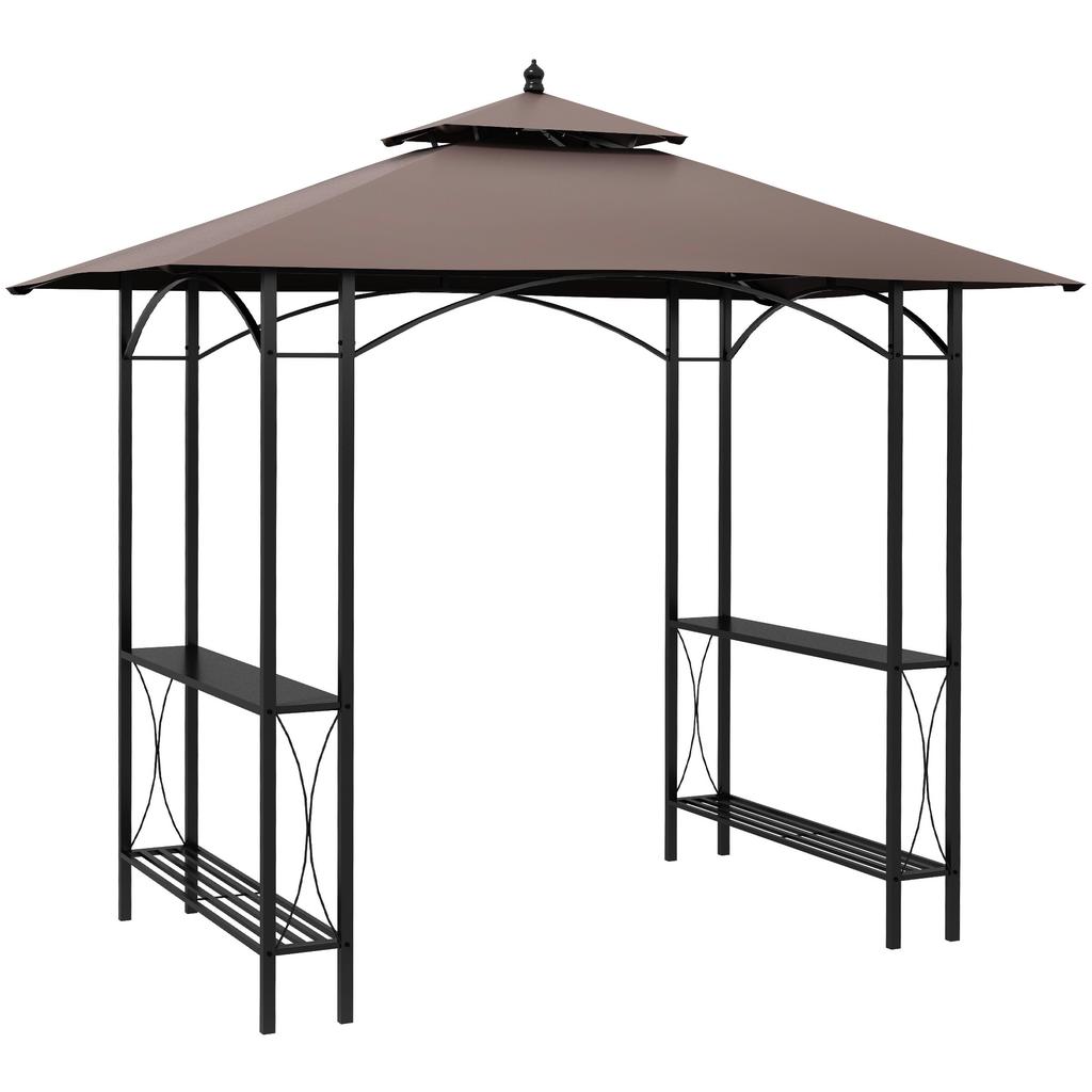 2.5 x 1.5m BBQ Tent Canopy Patio Outdoor Awning Gazebo Party Sun Shelter - Coffee