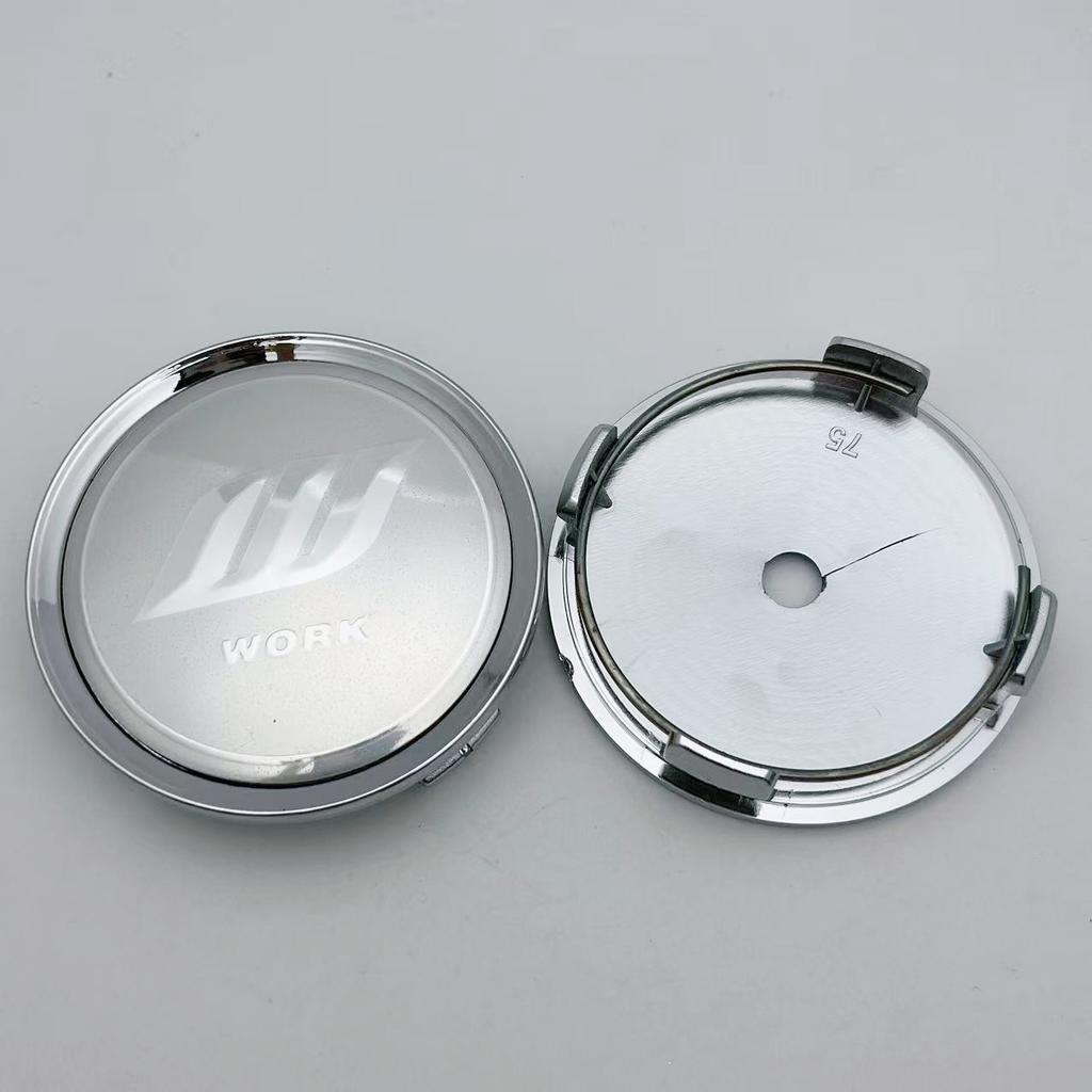 4pcs 75mm 70MM W Work Logo Emblem Badge Car Wheel Center Caps Wheel Hubcaps Hub Center Cover Replace Car Styling Accessories