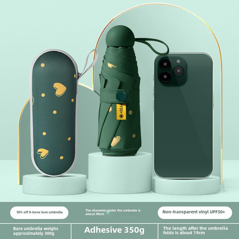 Compact Dual-Use Capsule Umbrella: Portable, Foldable, Lightweight, Sun & Rain Protection