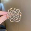 Badge Hollow Camellia Brooch Korean Style Rhinestone Brooch Temperament Suit Collar Pin  Decoration