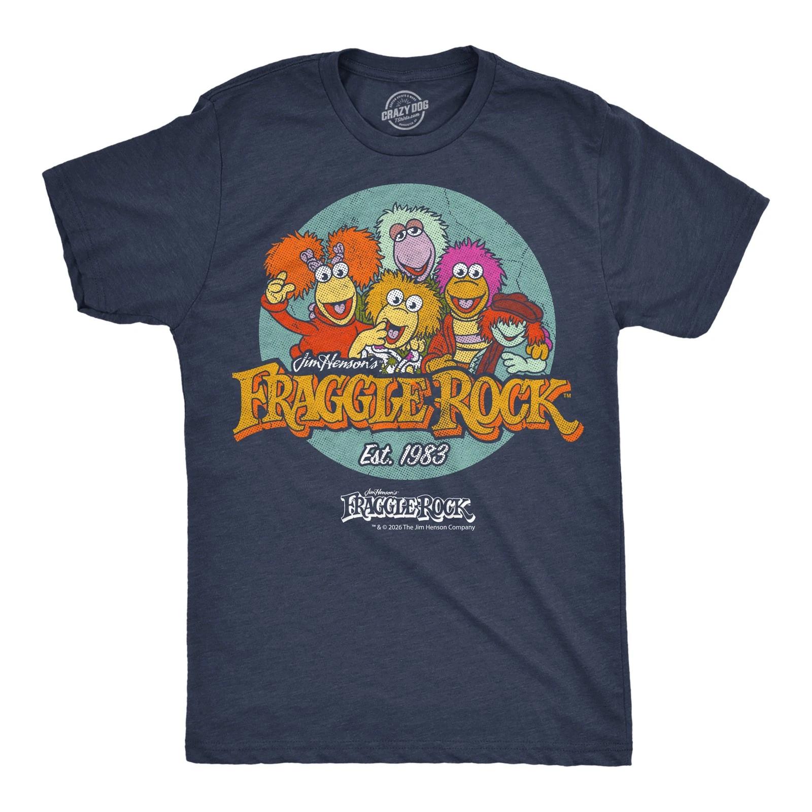 Mens Funny T Shirts Fraggle Rock Logo Retro Jim Henson Tee For Men XXXXL