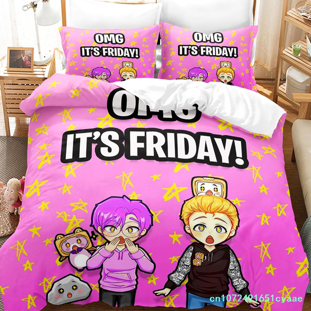 3D Lankybox Bettwäschesets Bettbezug-Set mit Kissenbezug Einzelbett Doppelbett Queen-Size King-Size Bettwäsche