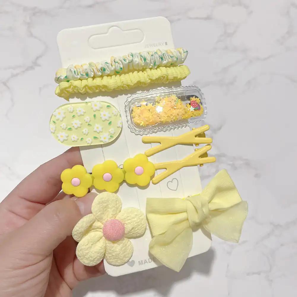 9Pcs Children's Plush Hair Clip Colorful Cute Cartoon Hairpins Little Girls Side Barrettes Baby Headwear Kids Hair Accessories