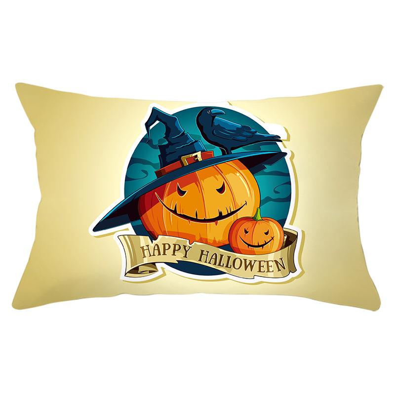 Halloween Orange Series Peach Skin Waist Pillow Cover New Rectangular Sofa Cushion Cover