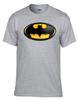 Batman Superhero Logo Grey 100% Cotton T-shirt Mens Tees Top -318_Grey-