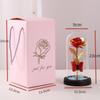 Glass Cover Rose Immortality Flower with Lamp Qixi Valentine's Day Gift Creative Decoration Decorations