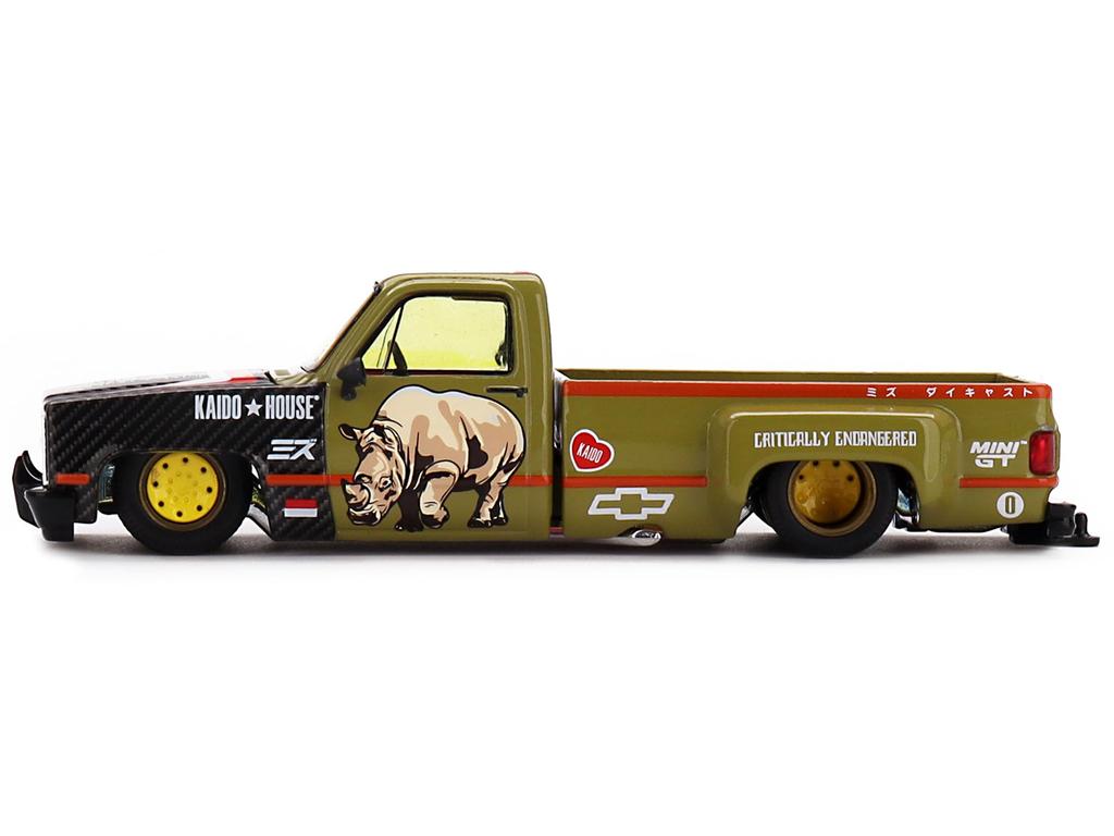 MINI GT Dual Pickup Truck Sumatra Sai Tan and Carbon Graphic House Special Diecast Model Car KHMG153 (Design) 1/64