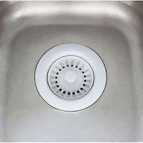 White Polymer Kitchen Sink Drain with Removable Basket Strainer and Rubber