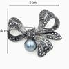 Versatile Rhinestone Bow Pearl Brooch for Women Vintage Multi-use Pin for Coat Sweater Scarf Bag Accessory
