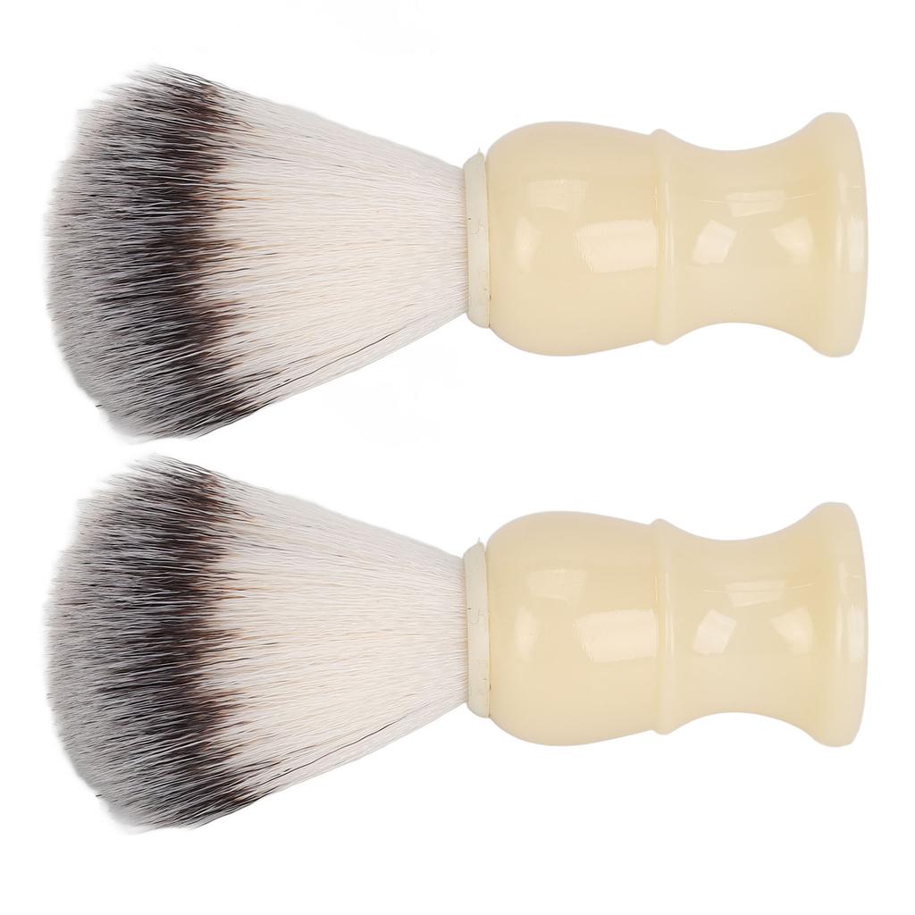 2pcs Men Beard Soap Brush Fine Synthetic Bristles Beard Brush Foam Moustache Trimming Grooming Tool