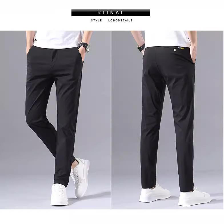 Men's Quick-Dry Ice Silk Loose Straight Summer Casual Trousers