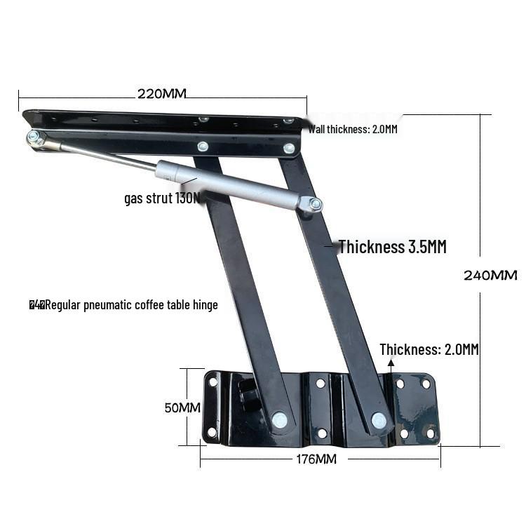 Hydraulic Lift & Fold Coffee Table Hinge - Multifunctional Furniture Hardware Support.