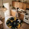 Floral Cat and Dog  Round Area Rug,Carpet Rug for Living Room Bedroom Sofa Playroom Decor,Non-slip Floor Mat