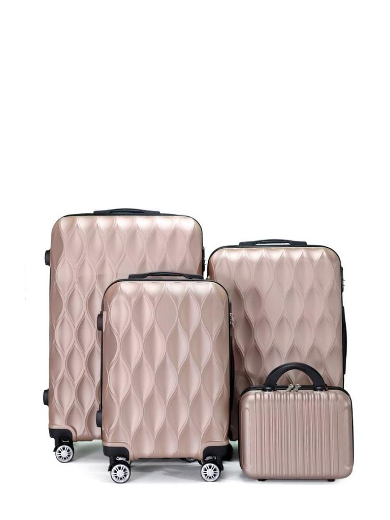 ABS Universal Wheel Trolley Case Set: 12/20/24/28 inch Carry-On Suitcases (4 Pieces)