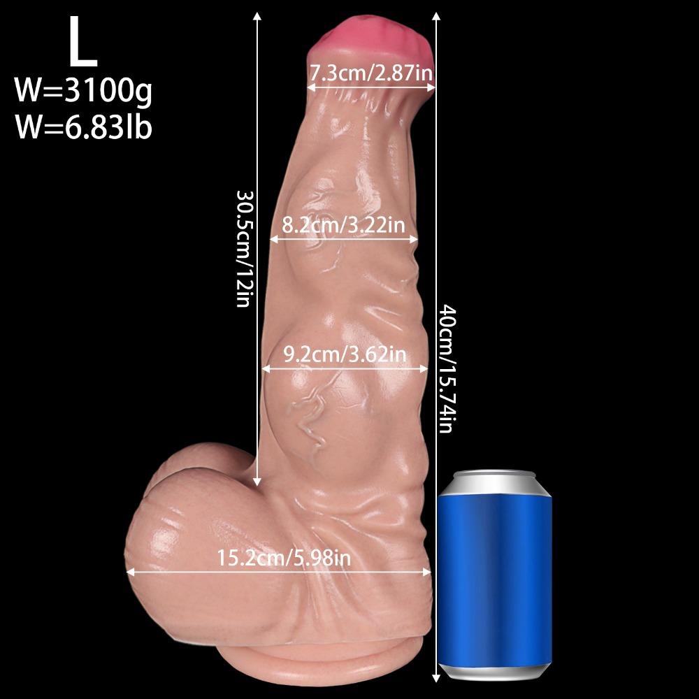 Jumbo Super Miękki Silikonowy Realistyczny Dildo - Gruba Rozciągliwa Zabawka Seksualna dla Dorosłych Unisex, Par, Początkujących i Zaawansowanych, Bezpieczny dla Ciała