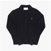 Ami Ami De Quoi Small Heart Logo Polo Men S Cardigan Kn0025